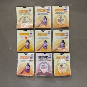 Lot of 9 NEW Vintage Secret Pantyhose - One Size - Mixed Colors 90's - 2000 Era
